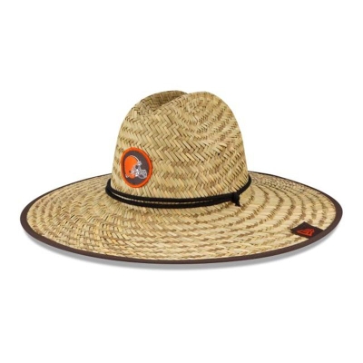 Cleveland Browns Gorra | New Era Official NFL Training Straw Hat Mexico - Marrom